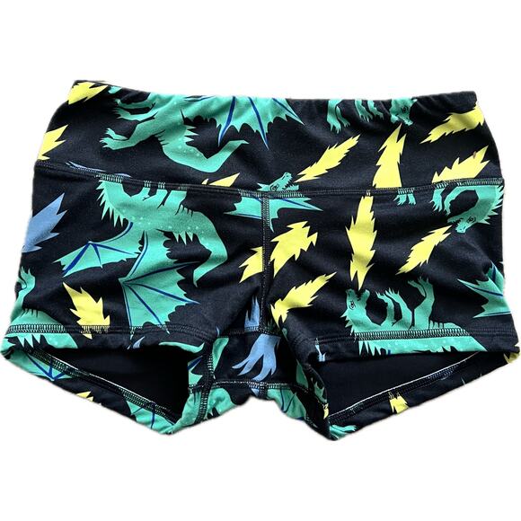 FLEO Dragon Lightning Workout Short Shorts Gym Crossfit Booty Small Women's - Picture 1 of 3